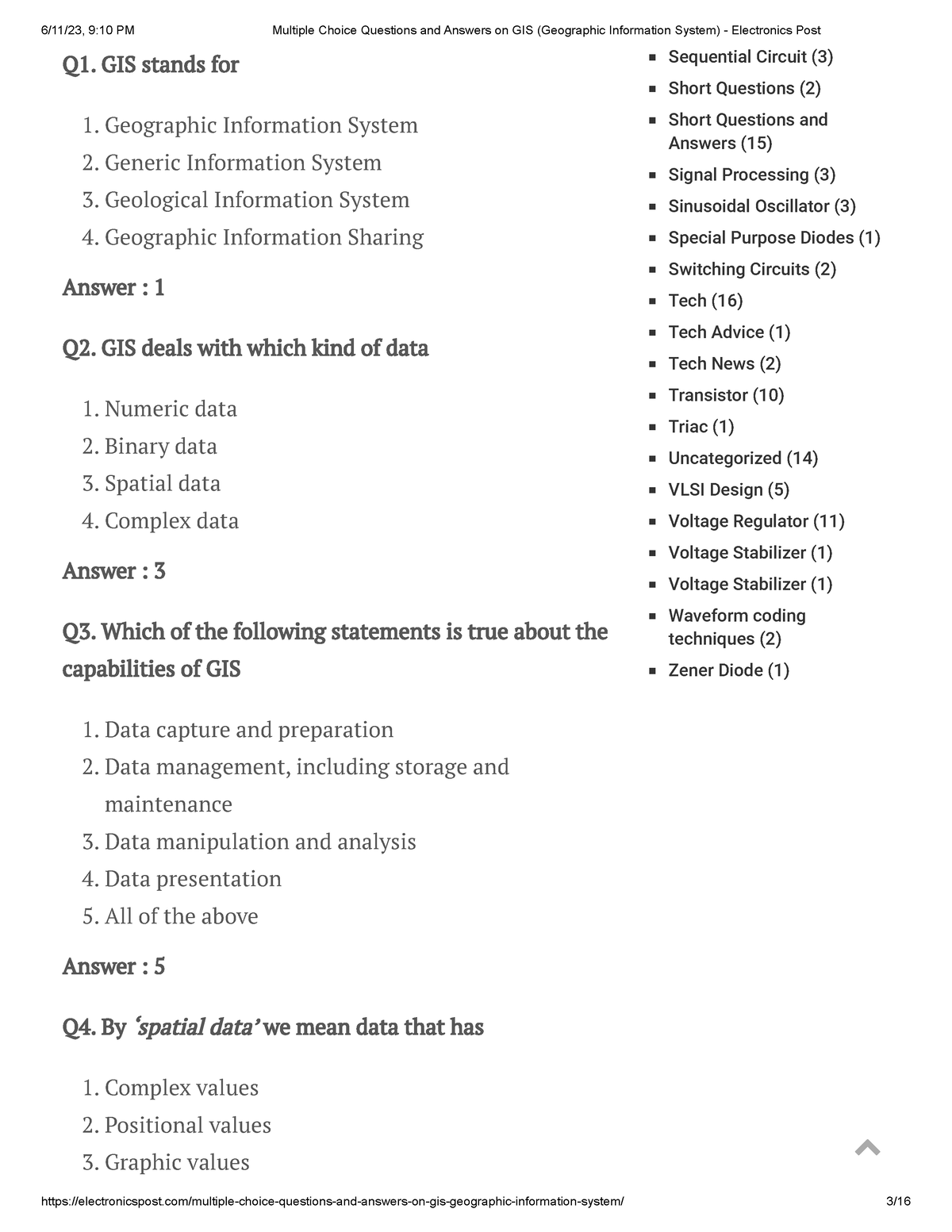 gis essay questions and answers