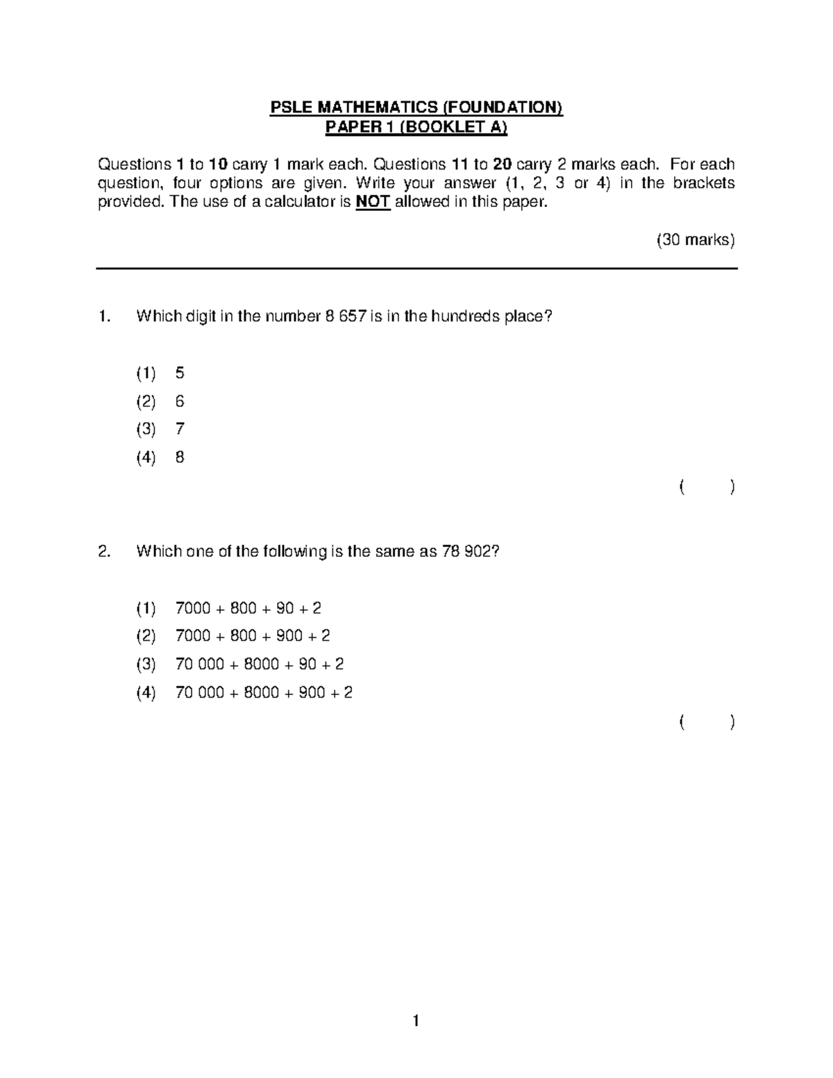 2018 PSLE Fnd Math - Boitshepokgasa3@gmail.com - PSLE MATHEMATICS ...