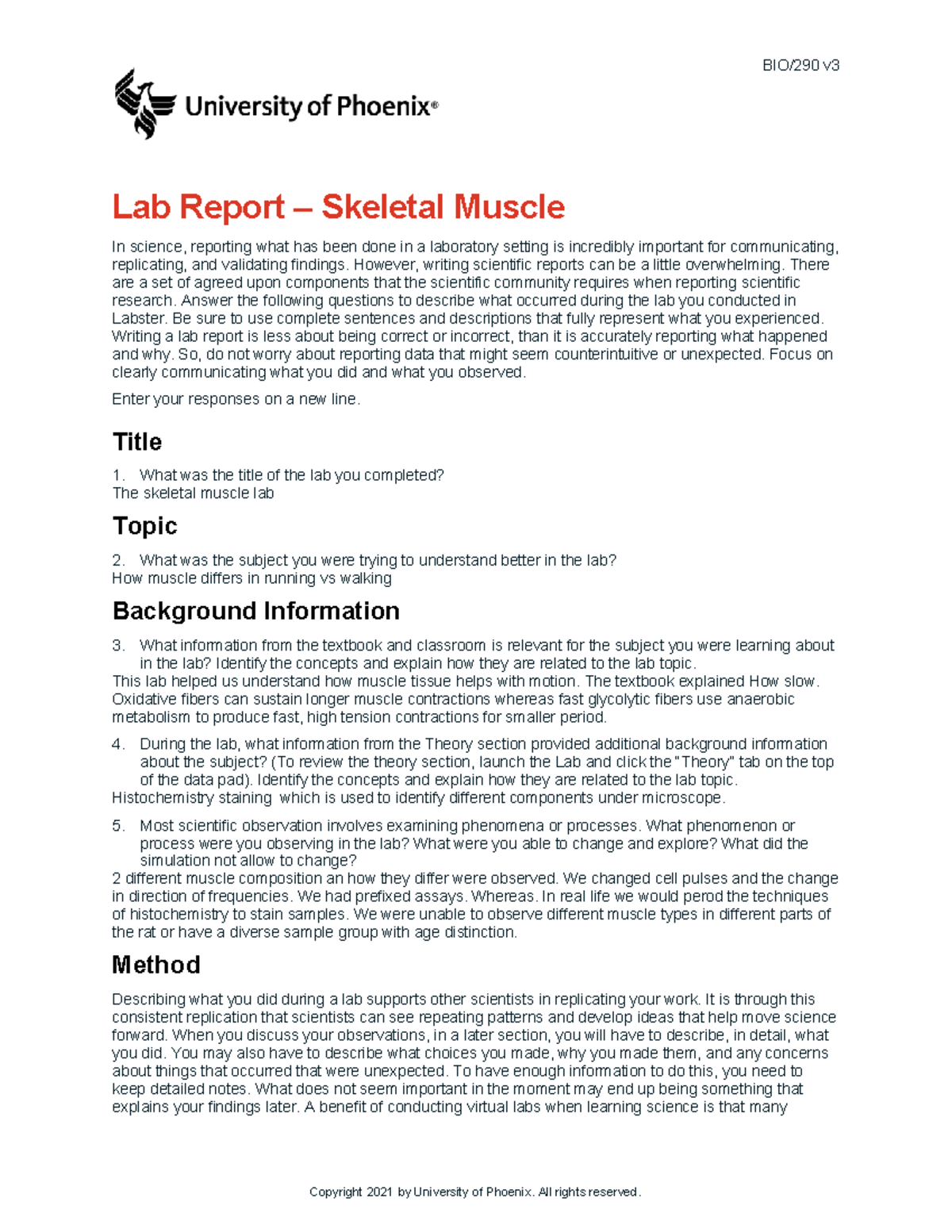 Bio290 v3 wk4 the skeletal muscle lab report - BIO/290 v Lab Report ...