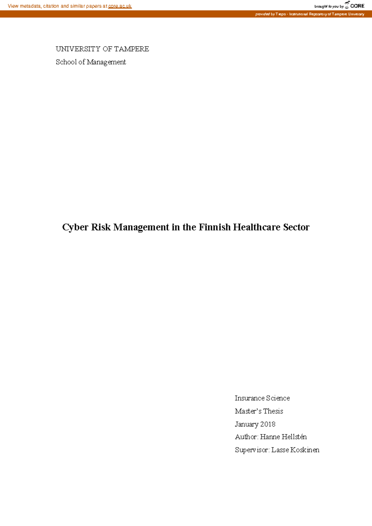 250151658 - law in cyber security - UNIVERSITY OF TAMPERE School of ...