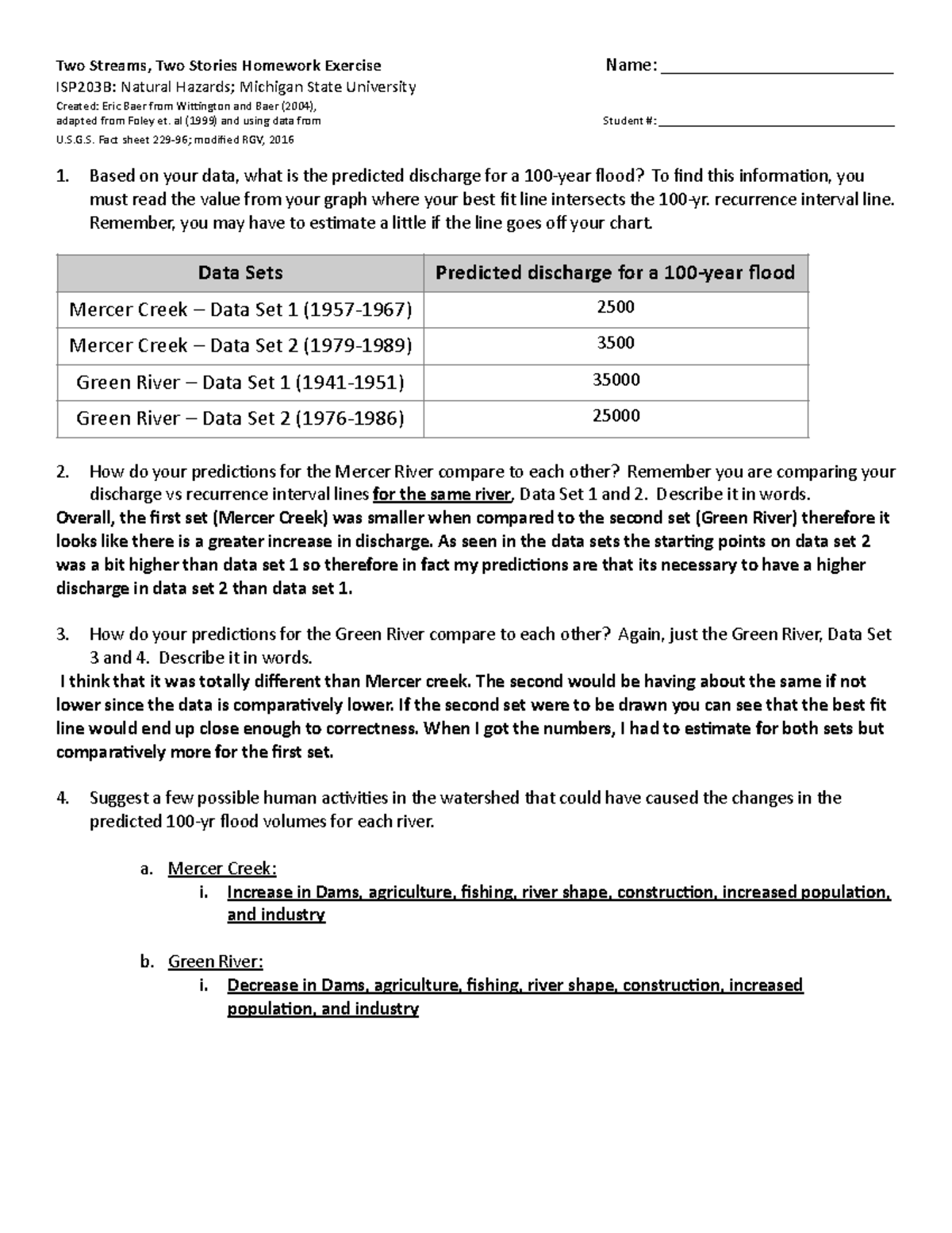 2 streams 2 stories answer sheet - Two Streams, Two Stories Homework ...