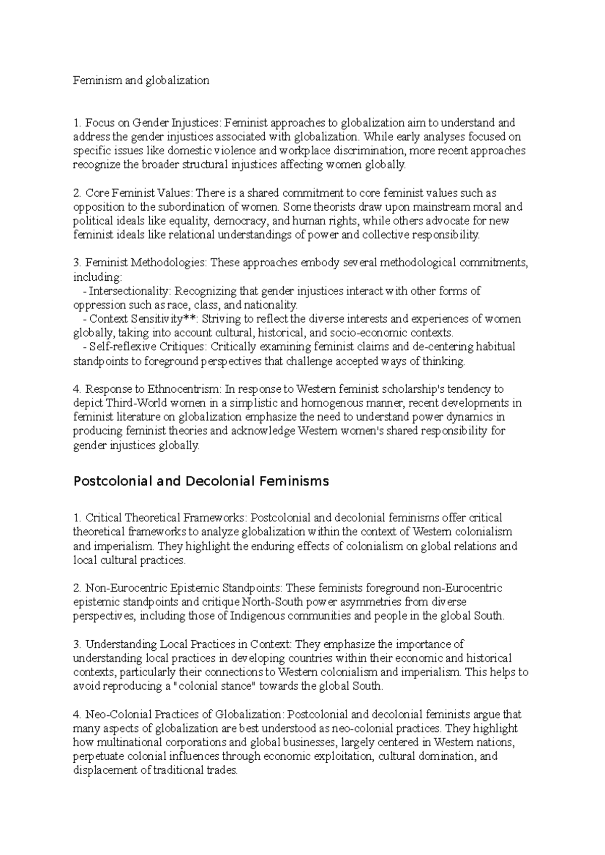 Feminism and globalization - Feminism and globalization Focus on Gender ...