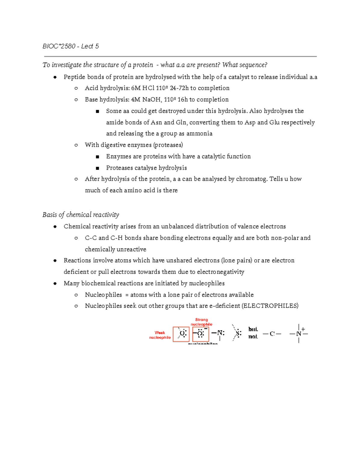 BIOC 2580 Lecture 5 - Yeah - BIOC*2580 - Lect 5 To Investigate The ...