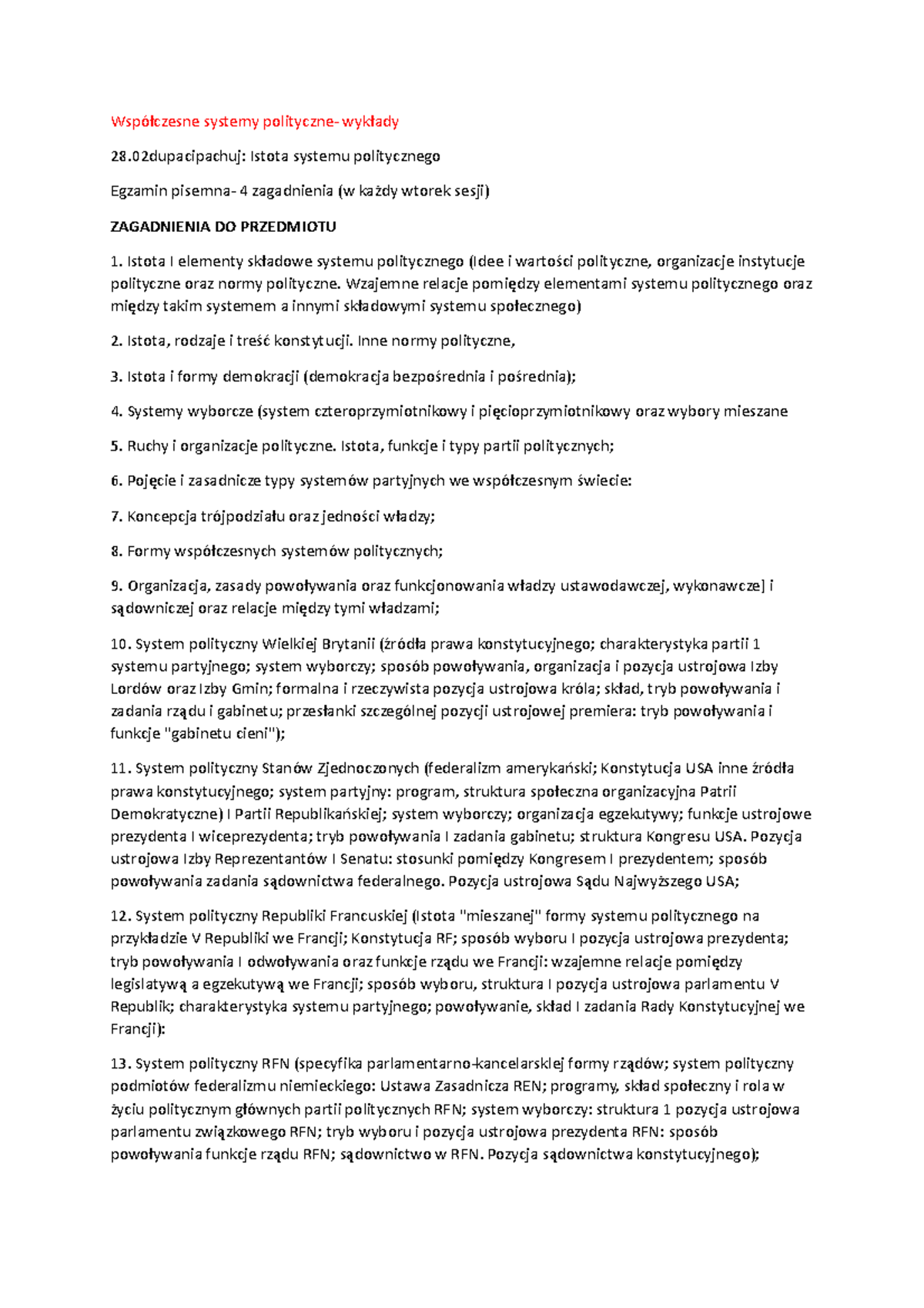 Współczesne systemy polityczne - Współczesne systemy polityczne ...