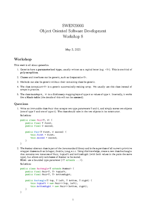 Mid Test, questions - SWEN20003, Object Oriented Software Development ...
