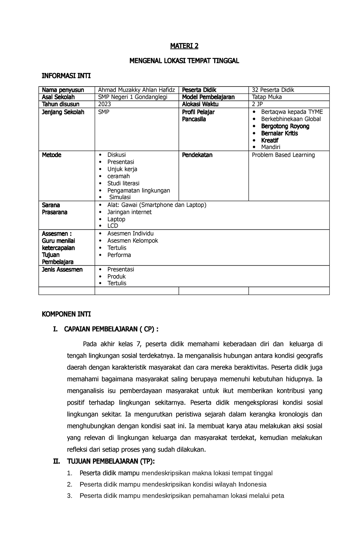 Modul Ajar Kelas 7 Tema 1 (LS) - Pembelajaran IPS ABK(Teaching Social ...