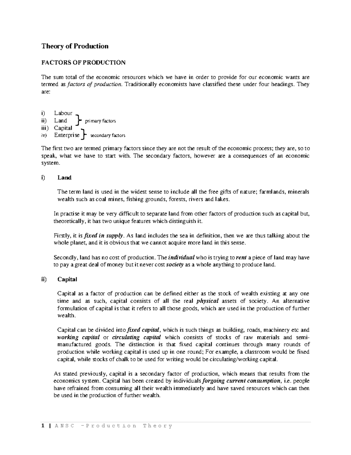 role-of-land-as-a-factor-of-production