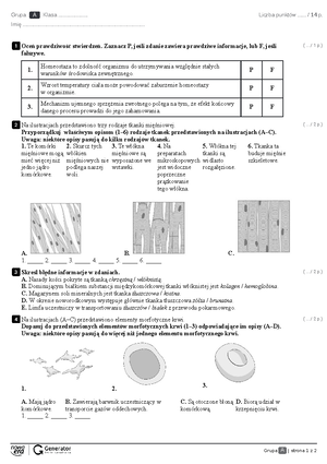 Biologia klasa 7 - szkielet osiowy - Biologia, klasa 7a Temat: Budowa i