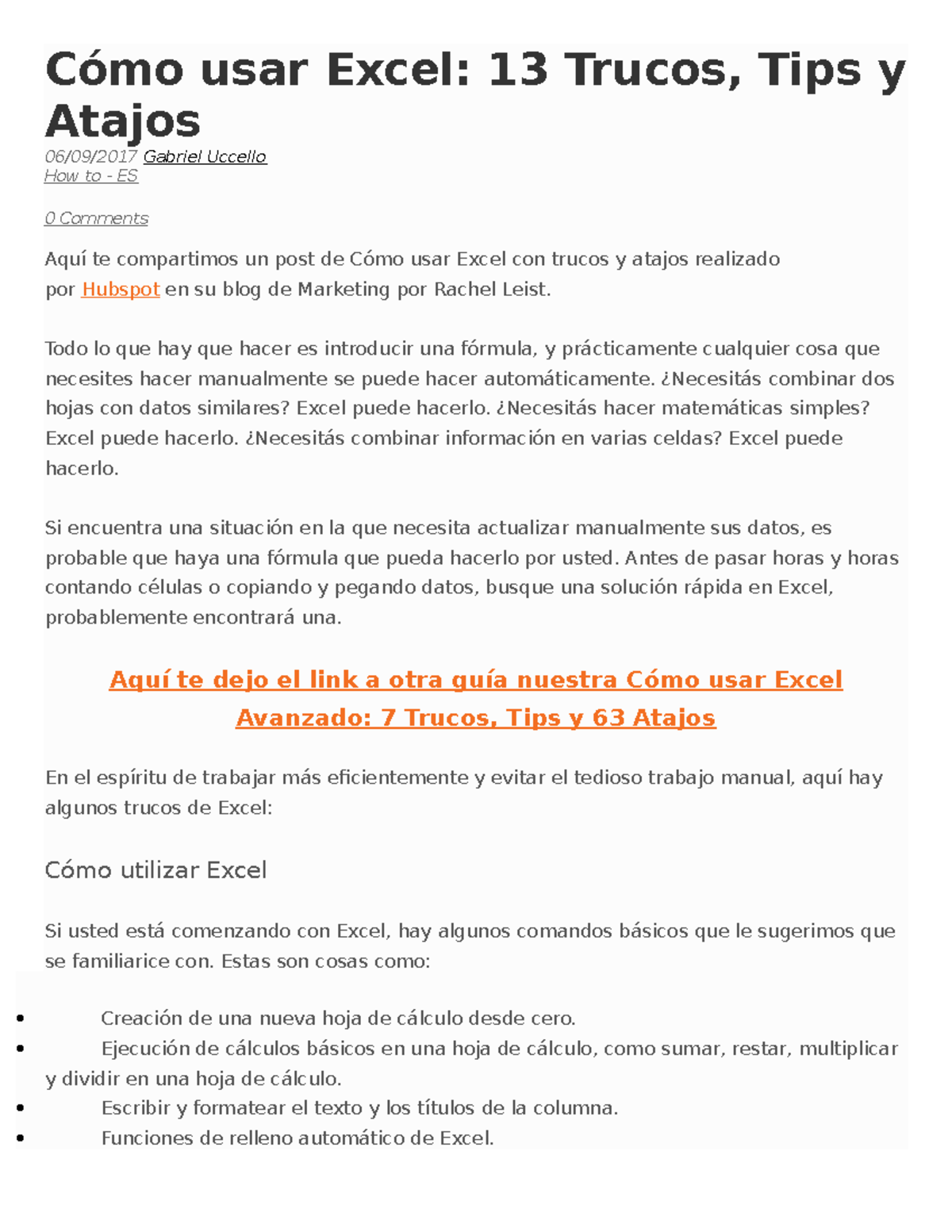 Como Aplicar Una Misma Formula A Varias Celdas En Excel Cómo usar Excel - util - Cómo usar Excel: 13 Trucos, Tips y Atajos  06/09/2017 Gabriel Uccello How to - StuDocu