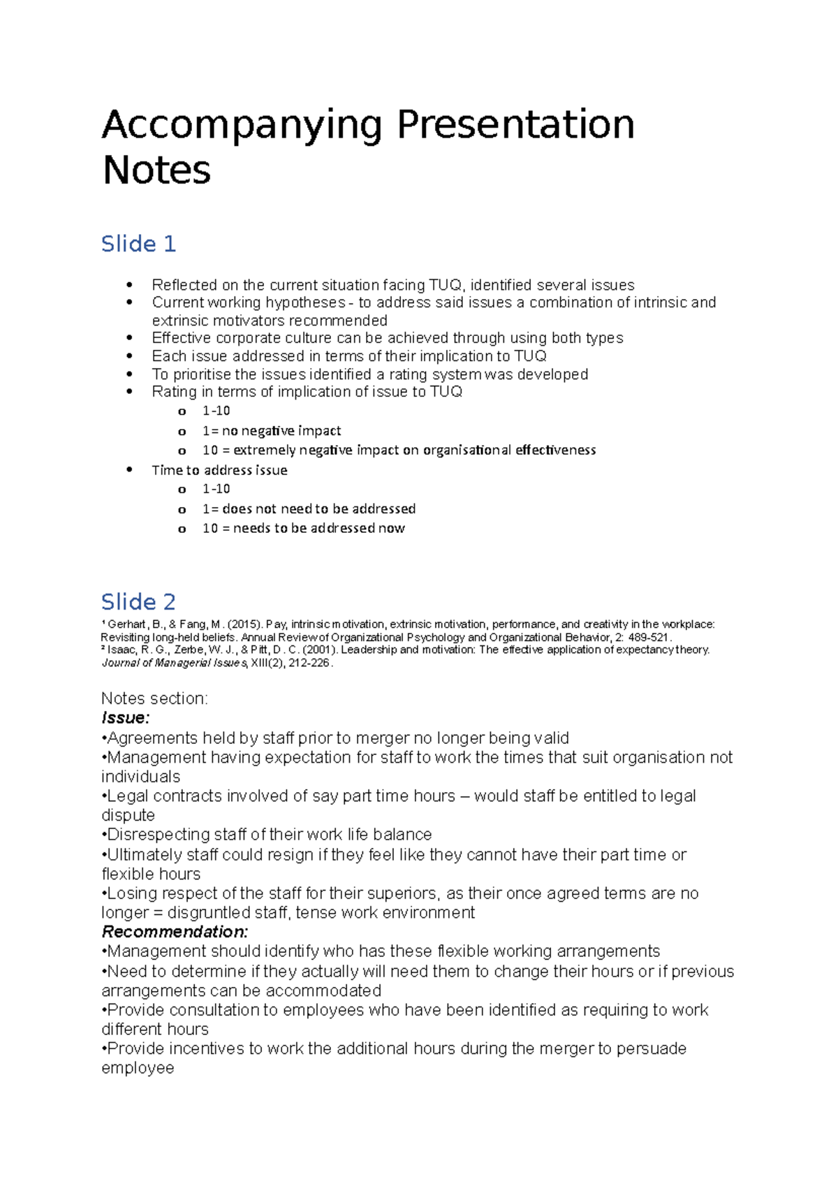 Power Point Notes - Accompanying Presentation Notes Slide 1 Reflected ...