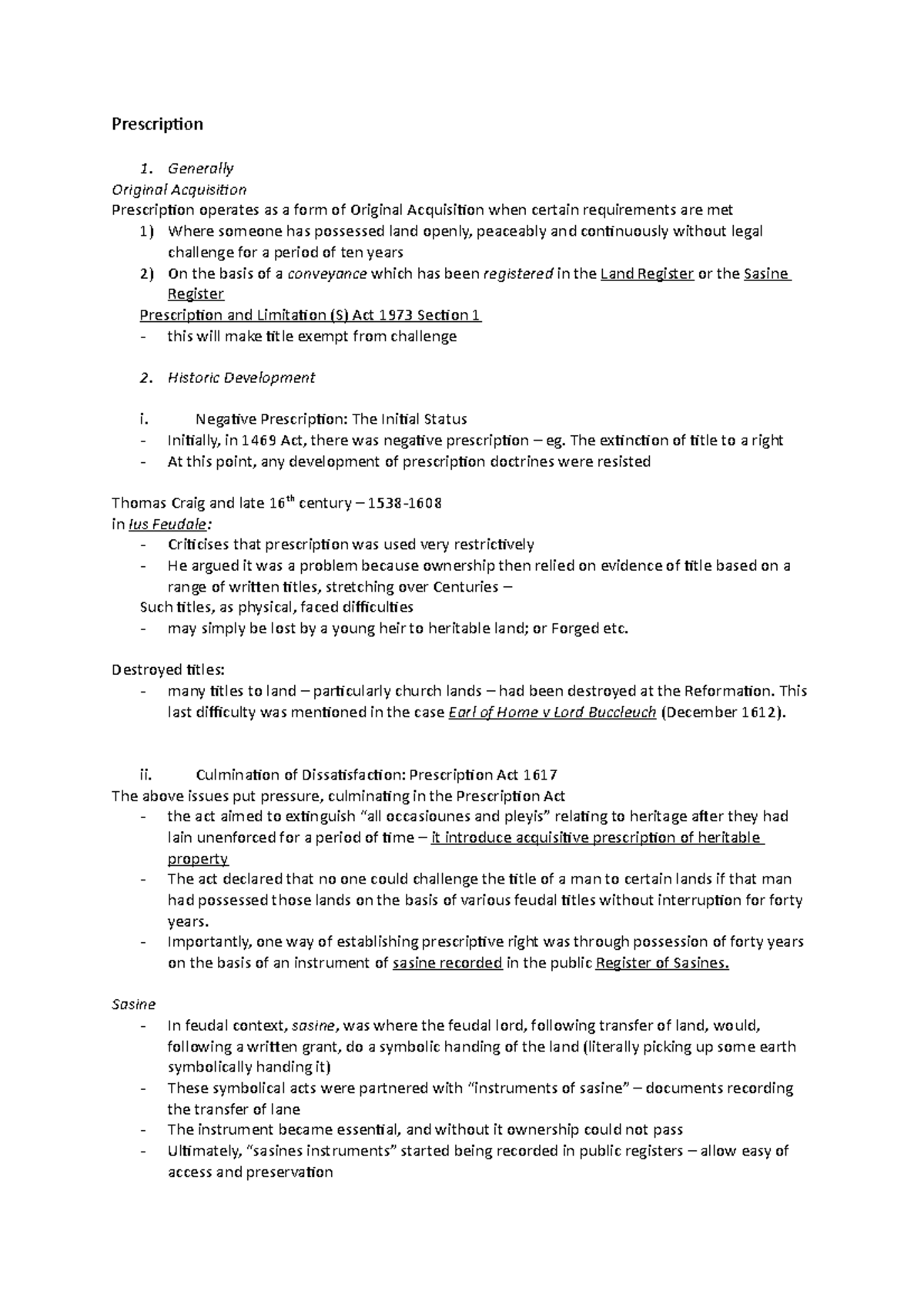 (4) Prescription and Registration - Prescription 1. Generally Original ...