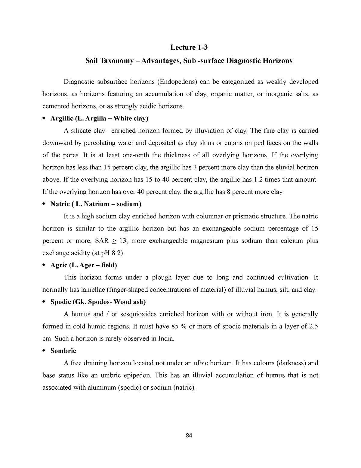 Lecture 1-3 - Soil - Lecture 1- Soil Taxonomy – Advantages, Sub ...