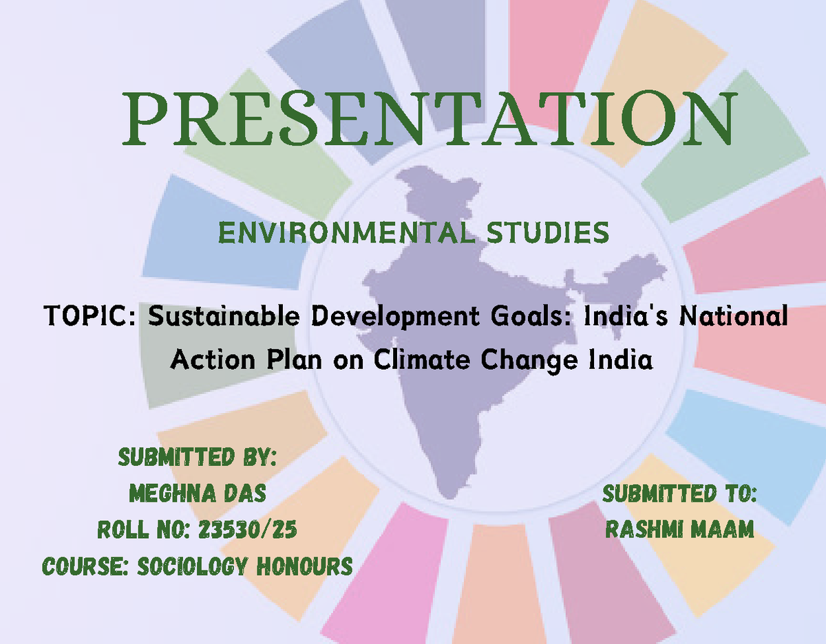 Sustainable Development Goals Indias National Action Plan on Climate ...