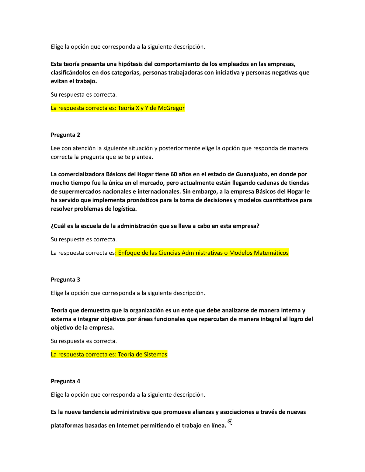 preguntas y respuestas - Elige la opción que corresponda a la siguiente  descripción. Esta teoría - Studocu