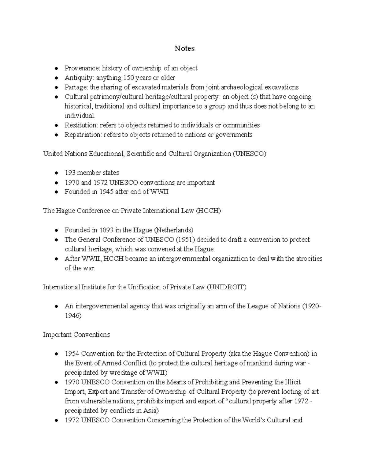 Who Owns Art 9 15 21 Lecture notes 9/15/21 Notes Provenance