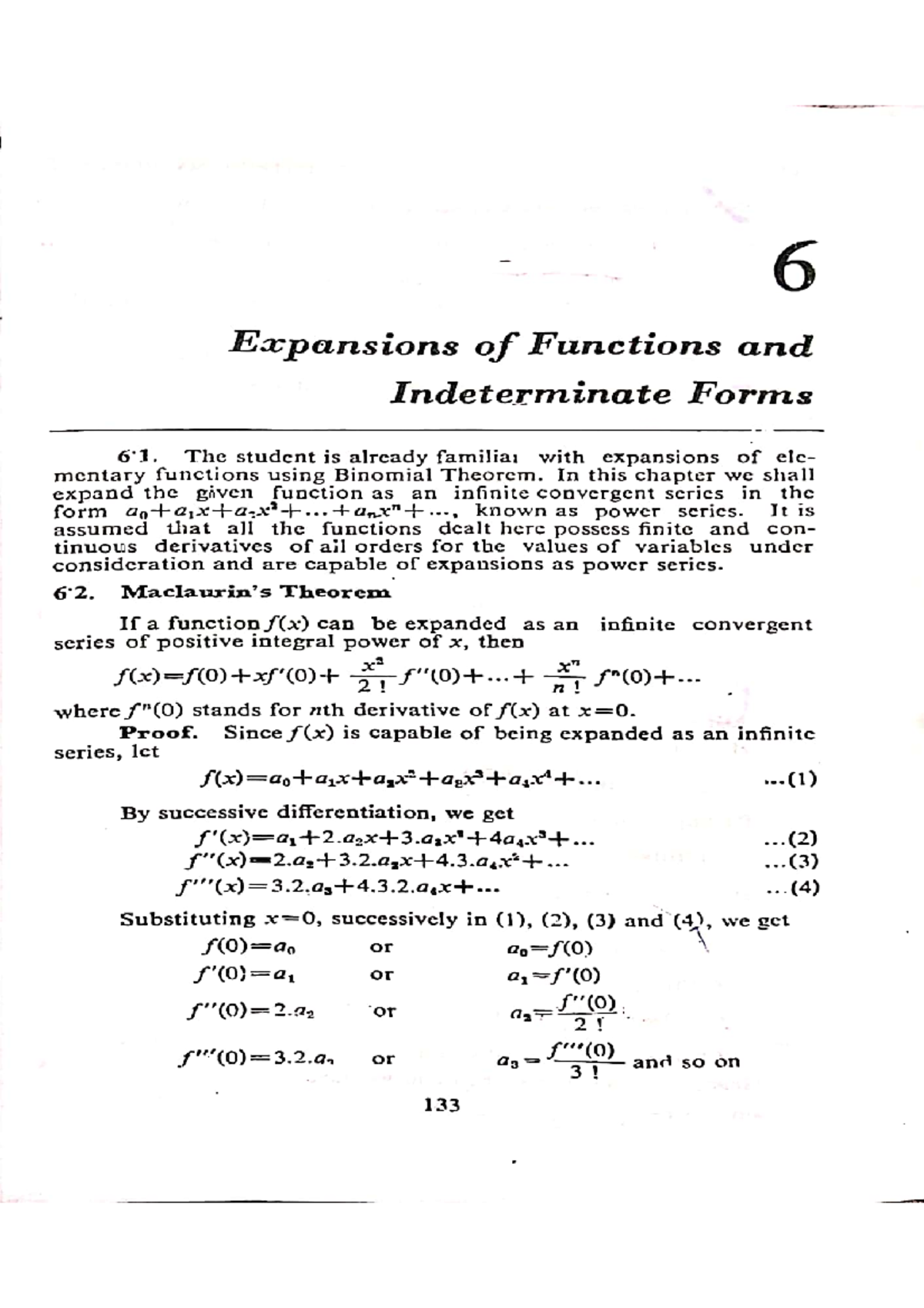 Expansions of Functions and Indeterminate Forms - Mathematics - Studocu