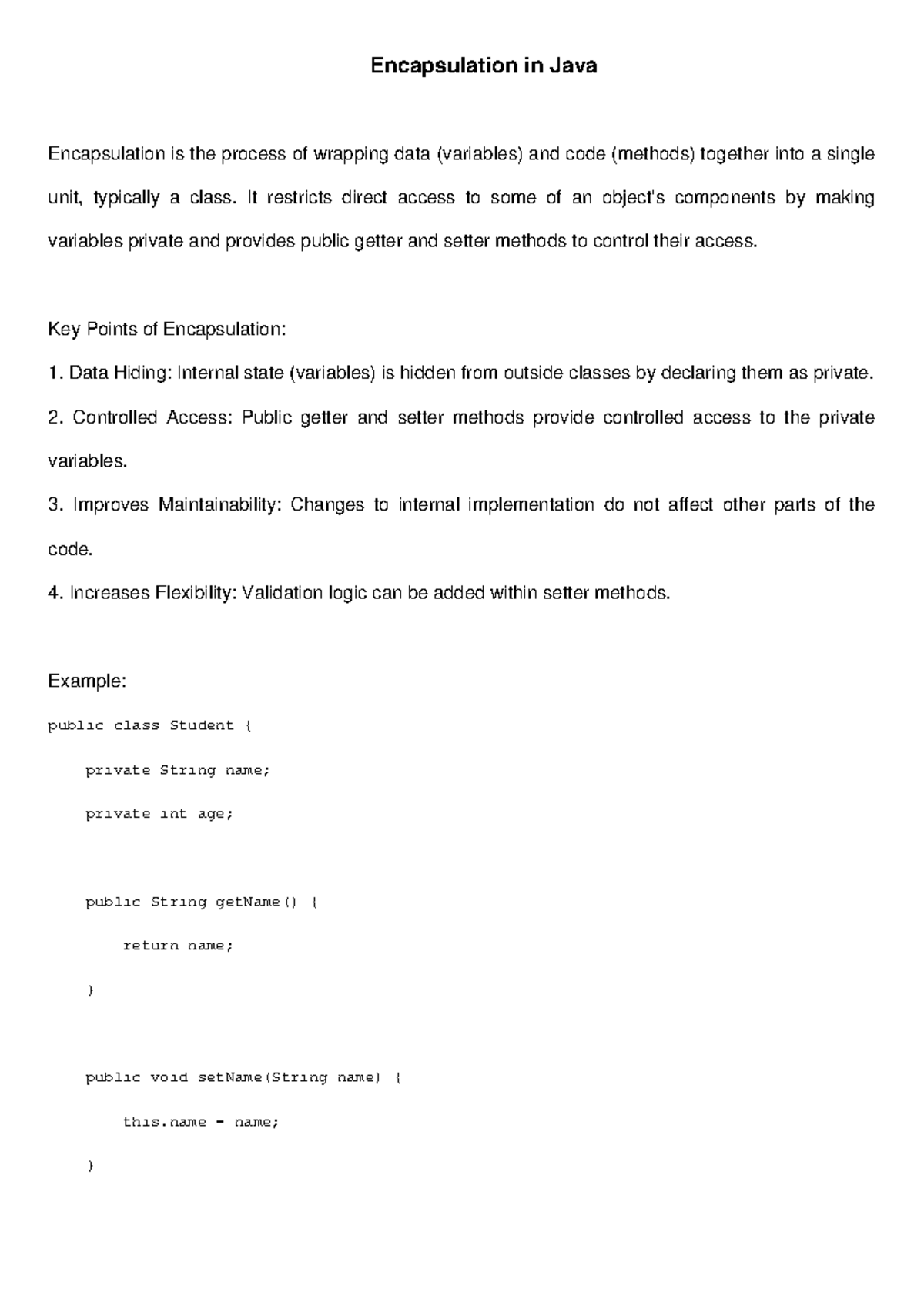 Encapsulation in Java - Great source for oop . - Encapsulation in Java ...