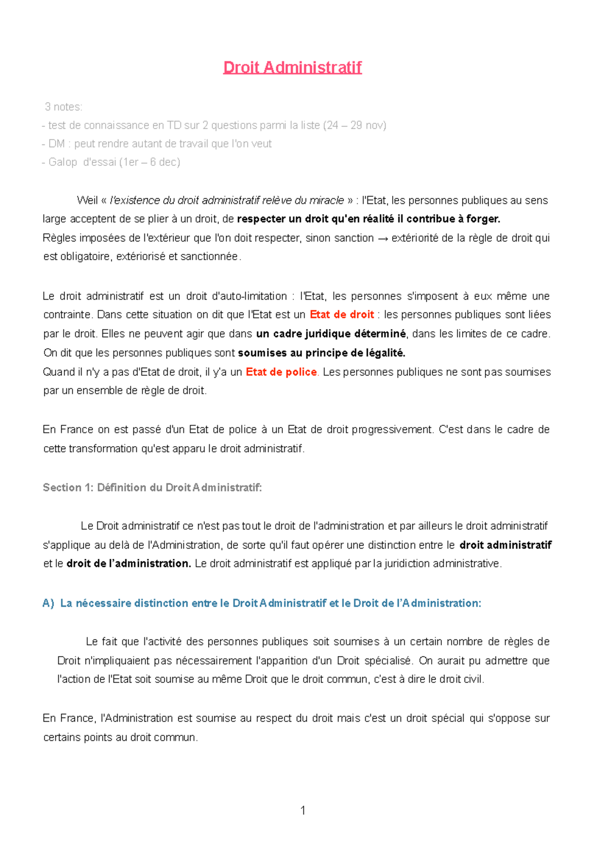 Droit Administratif Général Cours Magistral - Droit Administratif 3 ...