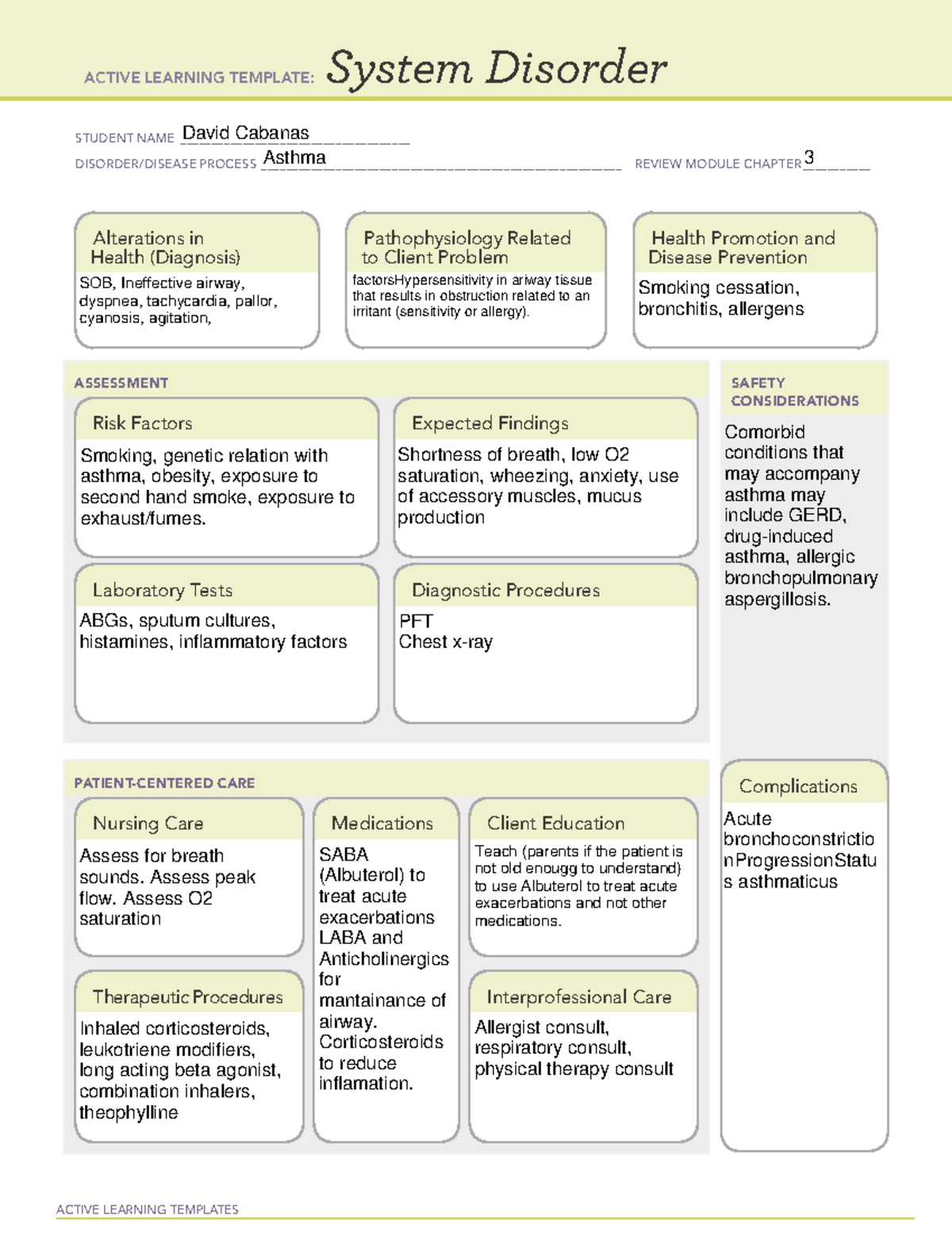 ALT-System Disorder Asthma Peds - ACTIVE LEARNING TEMPLATES System ...