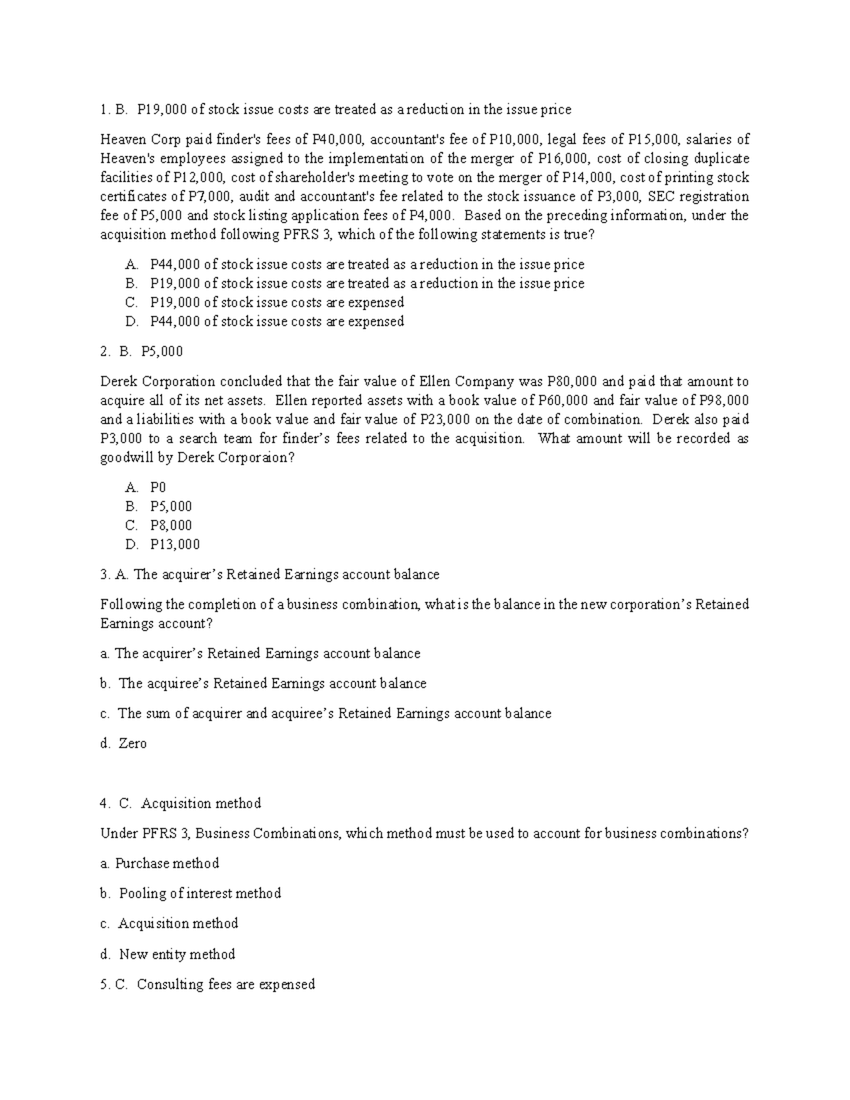 Quiz-1 Business-Combinations assignment quiz with solution ...