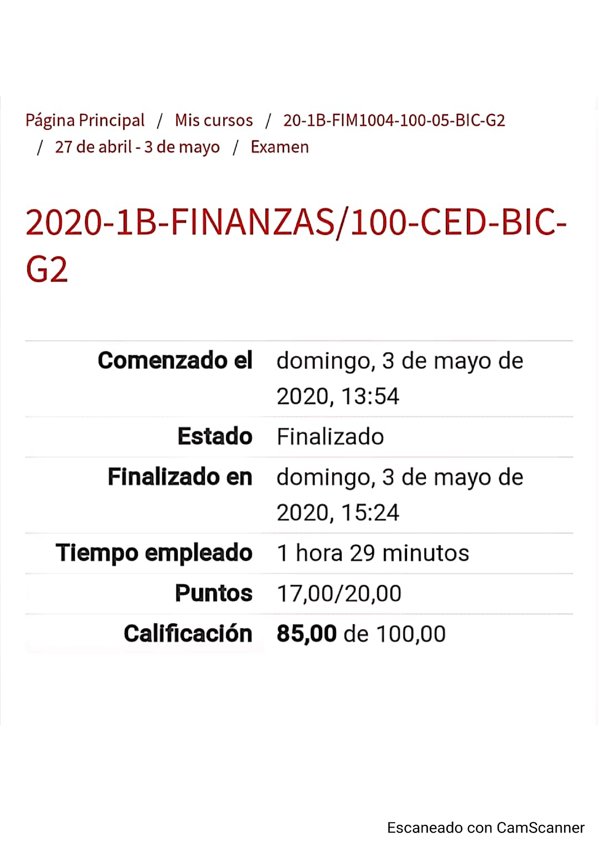 Finanzas Examen B - Studocu