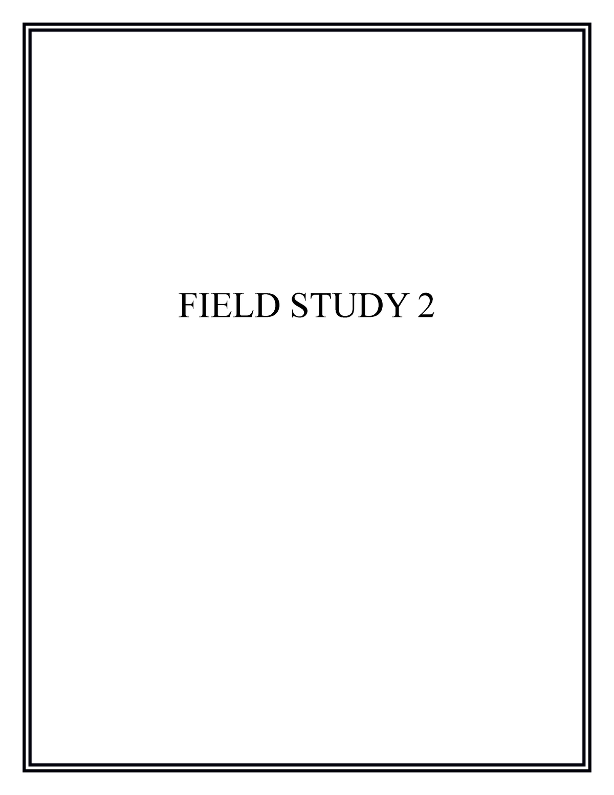 what is field study in education essay