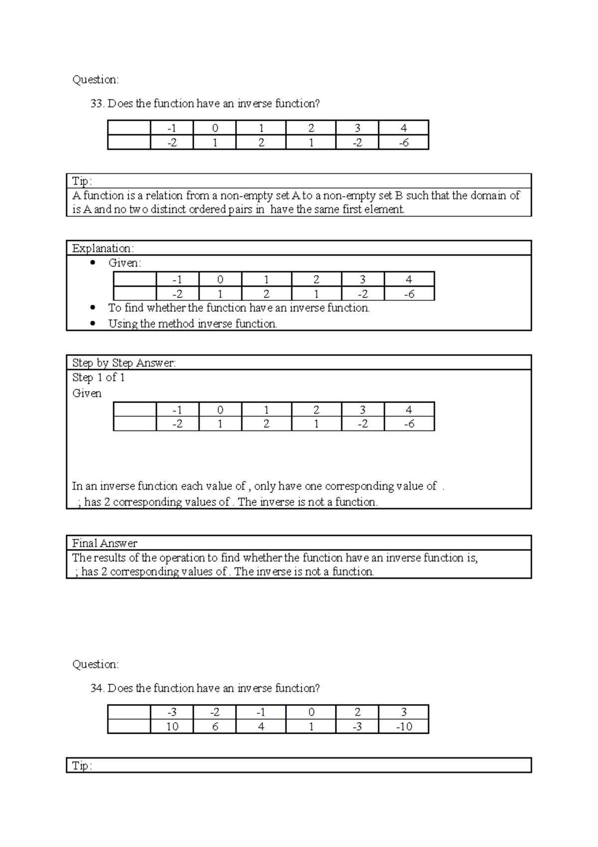 Mathematics question pool - Practice question set4 - Question: Does the ...