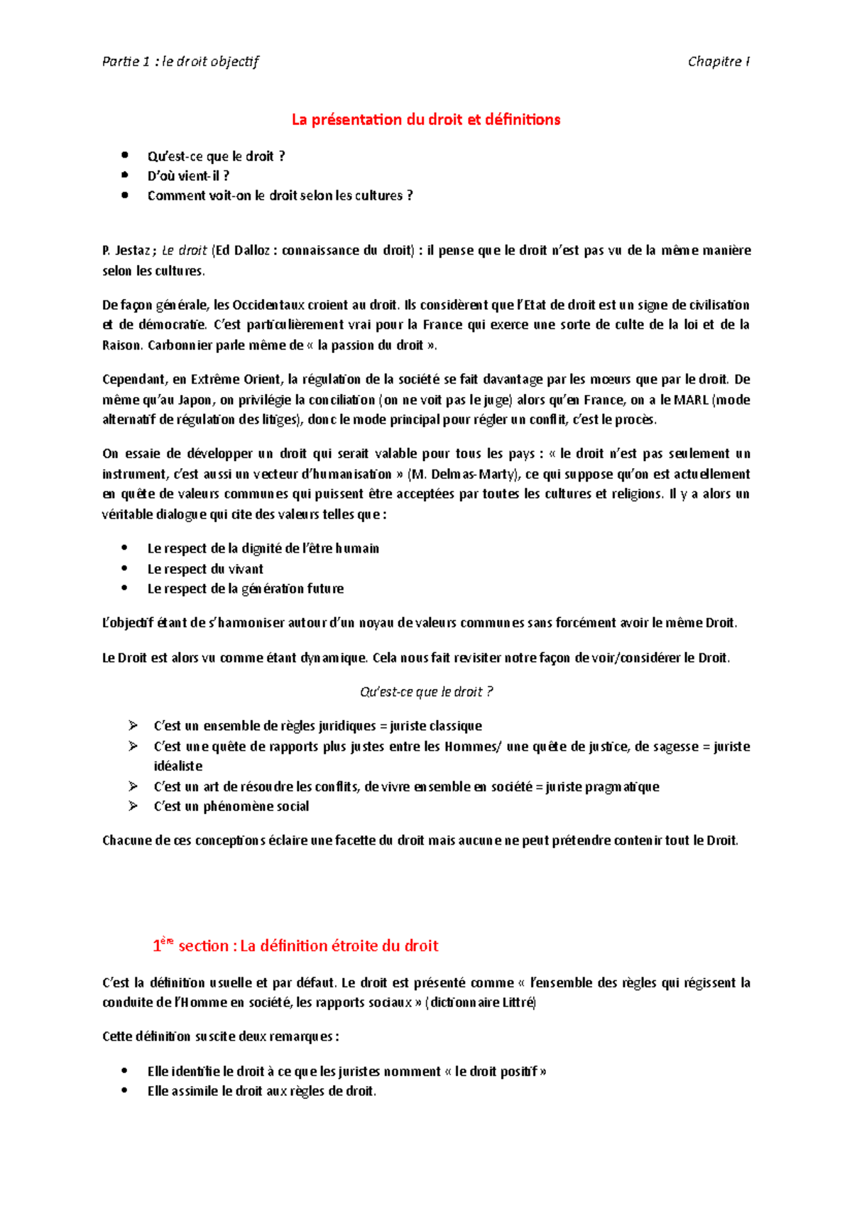 Partie 1 Chap I - Partie 1 : le droit objectif Chapitre I La ...