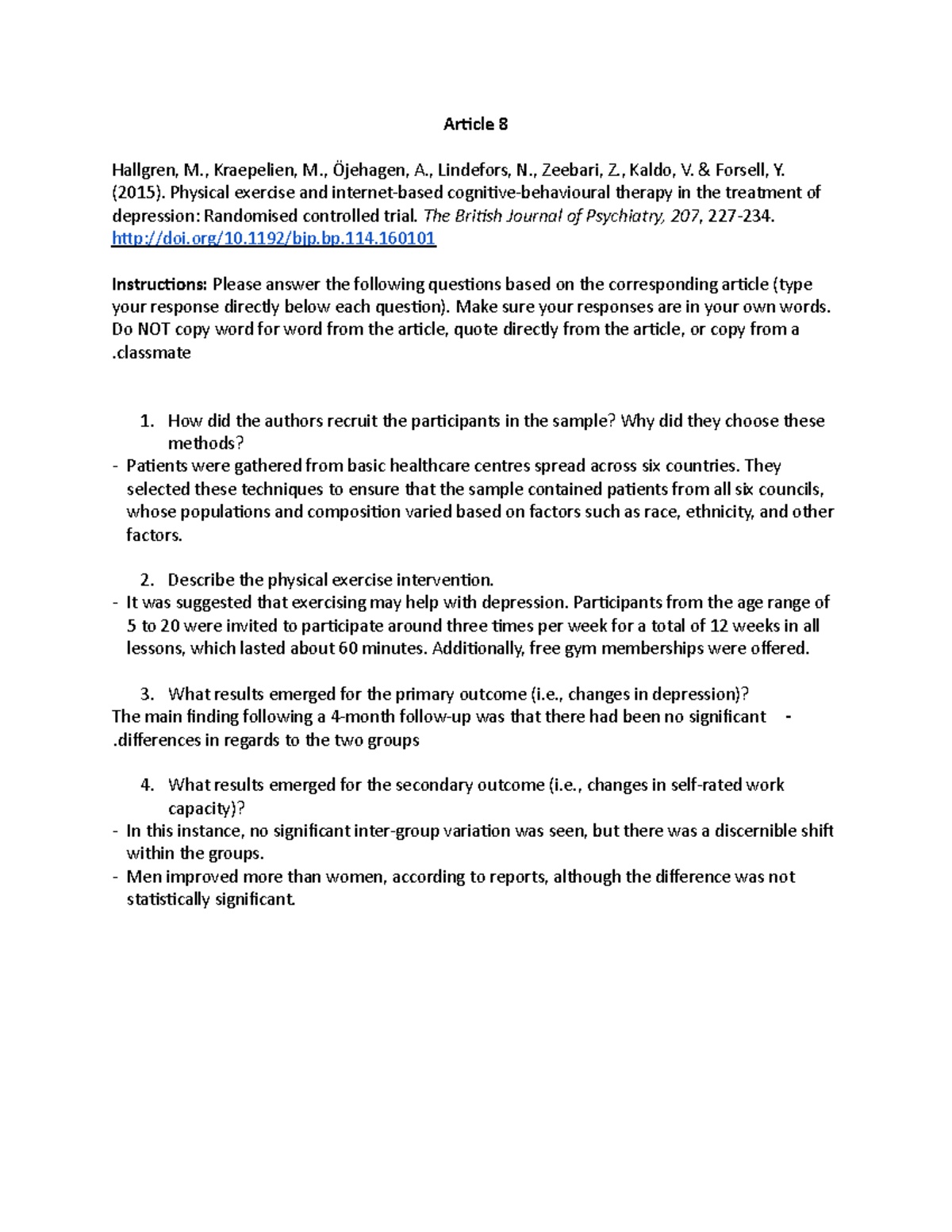 Docs.Article 8 Questions - Article 8 Hallgren, M., Kraepelien, M ...