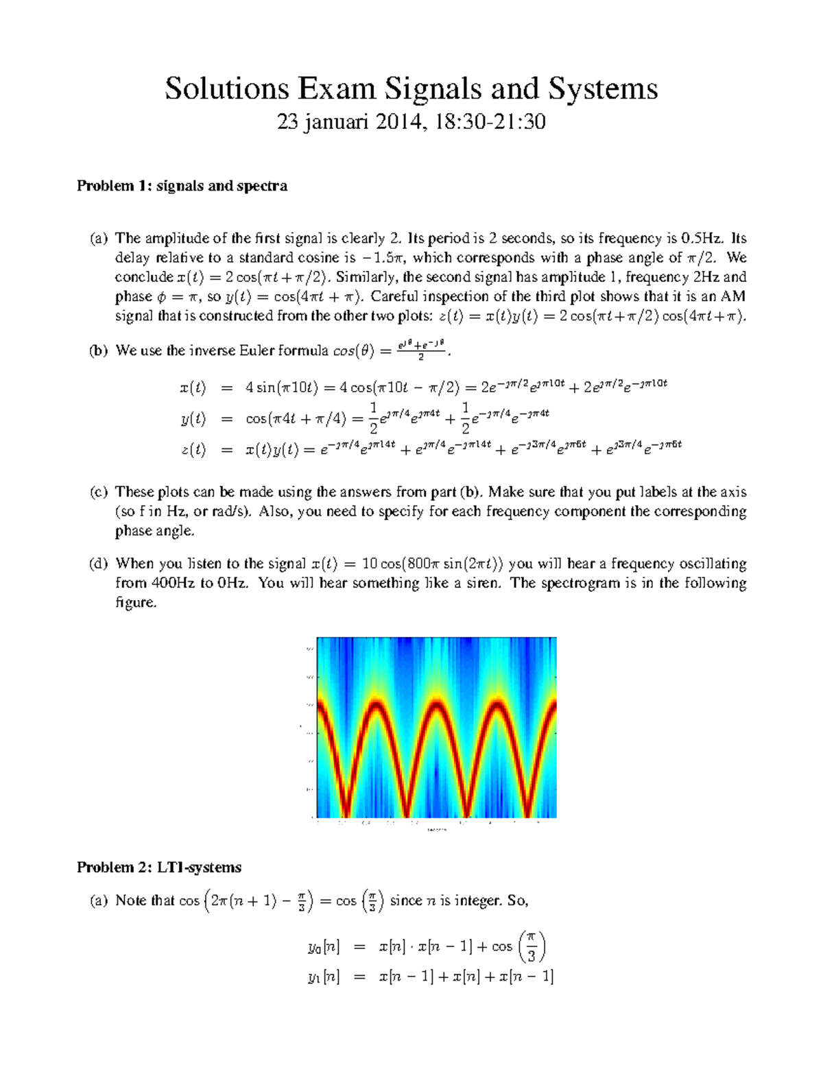 Exam 23 January 14 Answers Studeersnel