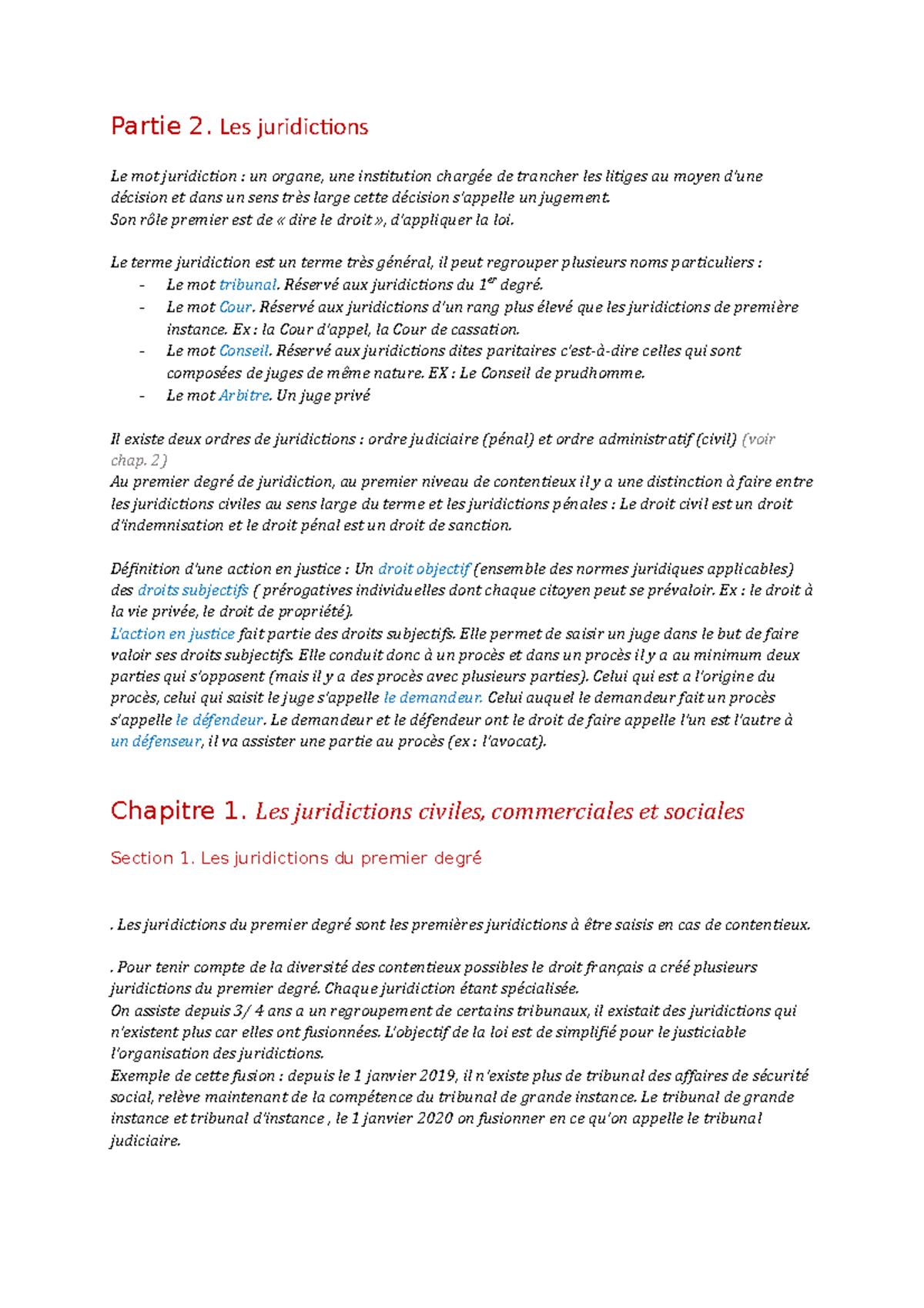 Chap-1 - Notes de cours 1 - Institution judiciaire - Université Paris ...