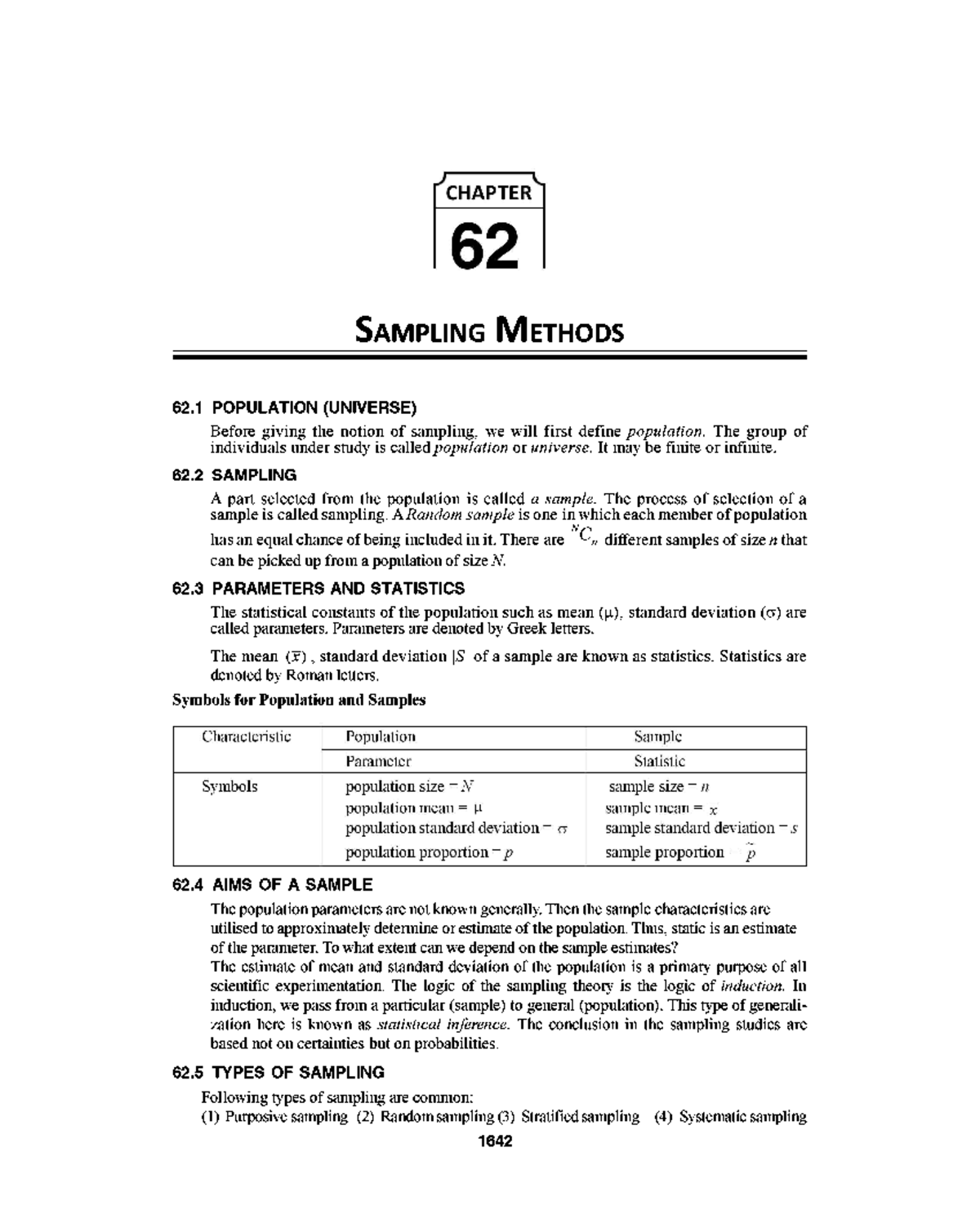 Higher Engg Maths- 62 - Sampling methods - Mathematics-I - Studocu