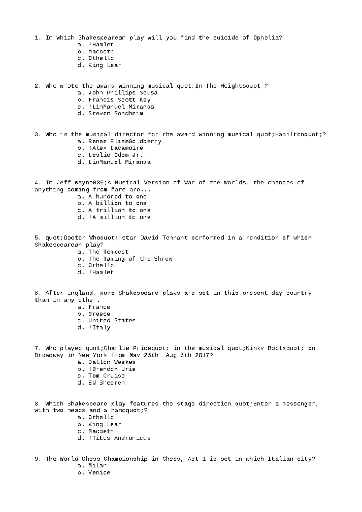 FIN346 Final Spring 2023 1 - In which Shakespearean play will you find ...