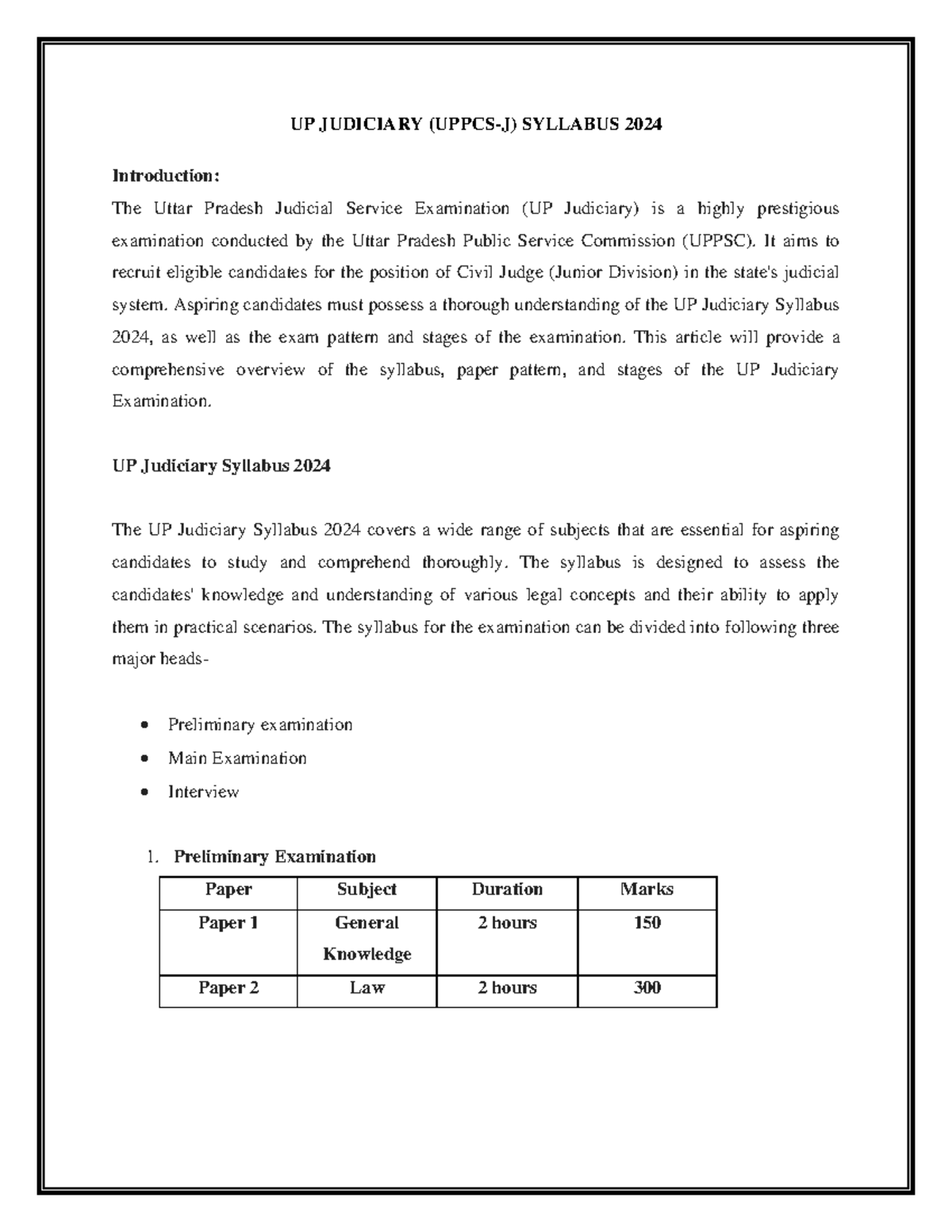 Up Judiciary Syllabus 2024 - UP JUDICIARY (UPPCS-J) SYLLABUS 2024 ...