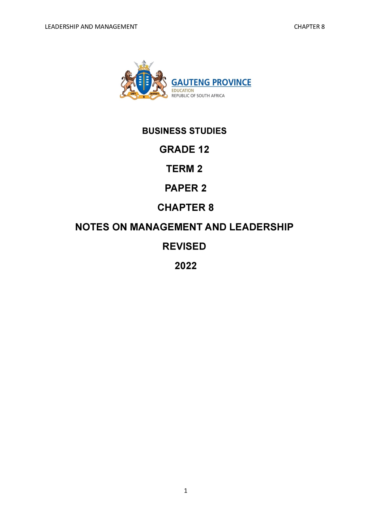 business studies grade 12 management and leadership essay