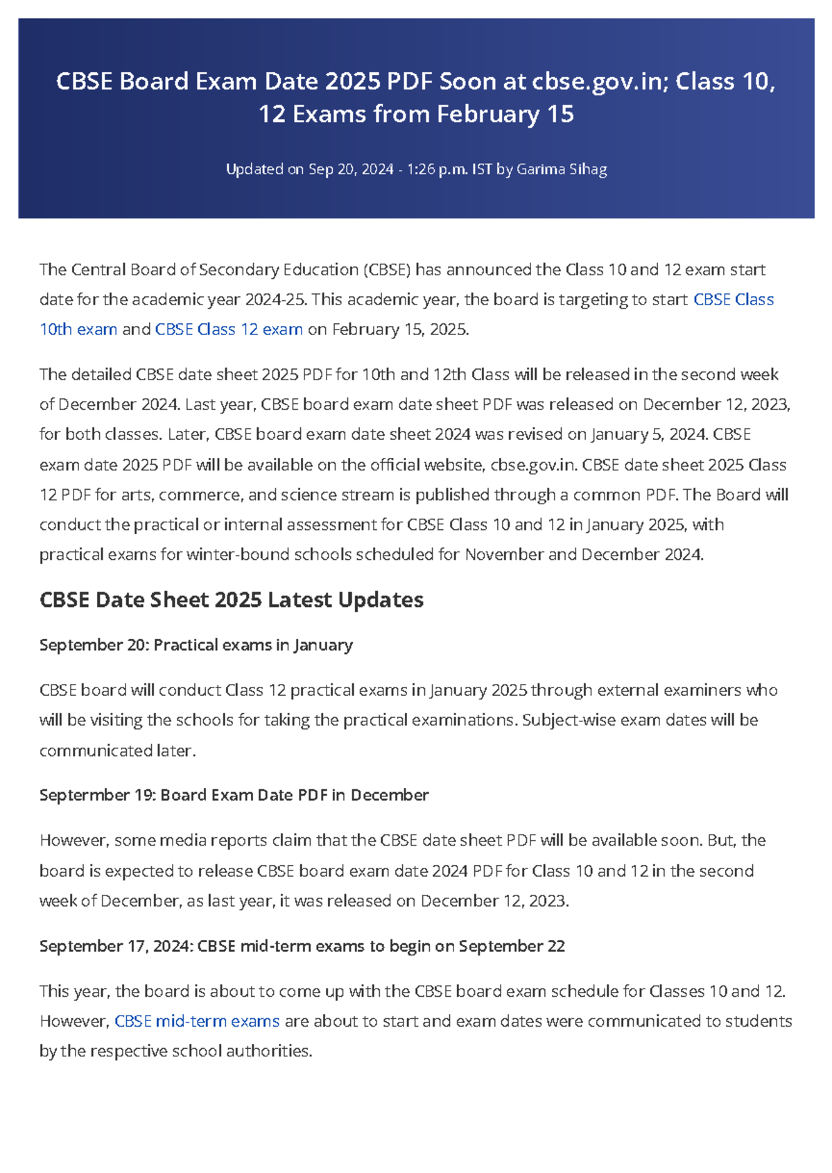 Article 100428 - Normal - CBSE Board Exam Date 2025 PDF Soon at cbse ...