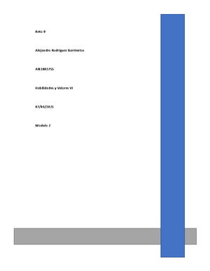 Reto 9 habilidades terminado - Reto 9 Alejandro Rodríguez Barrientos Al  Habilidades y Valores VI - Studocu