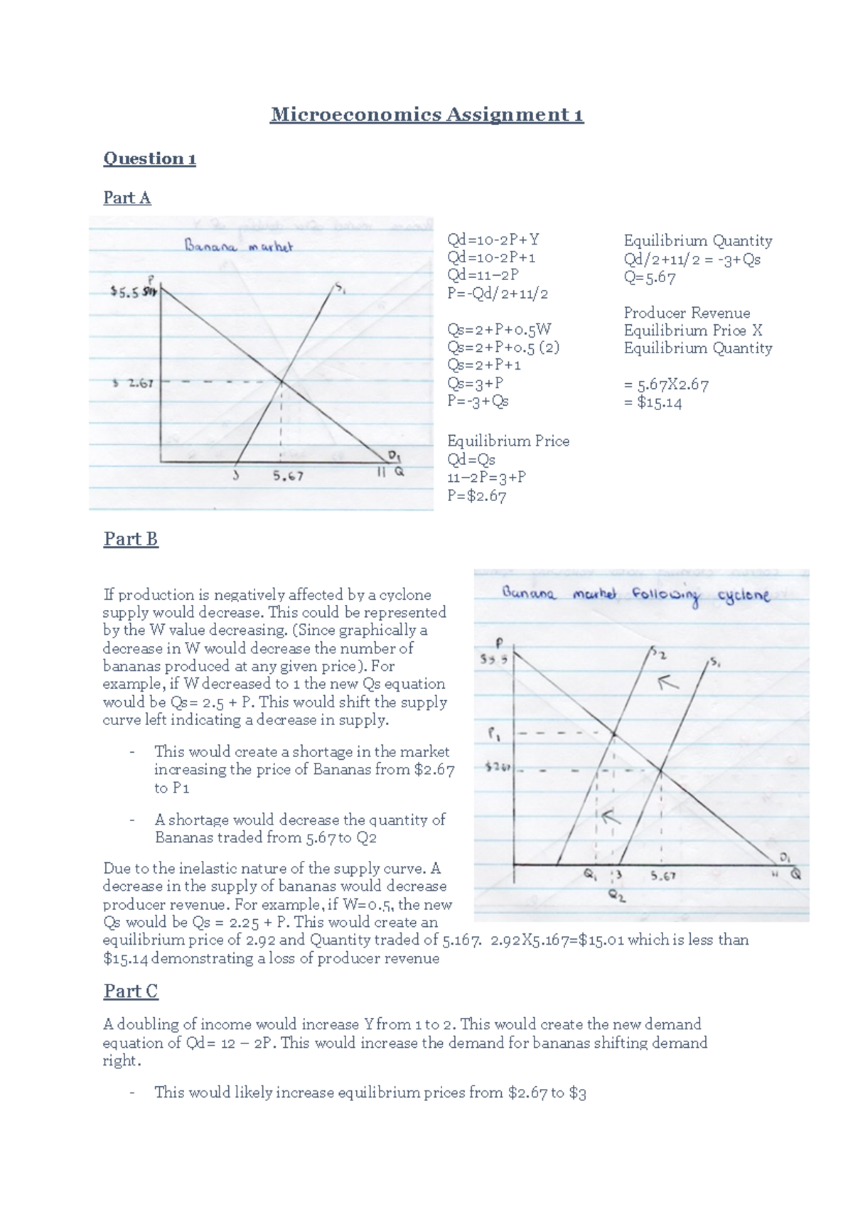 Microeconomics Assignment 1 - Part B If production is negatively ...