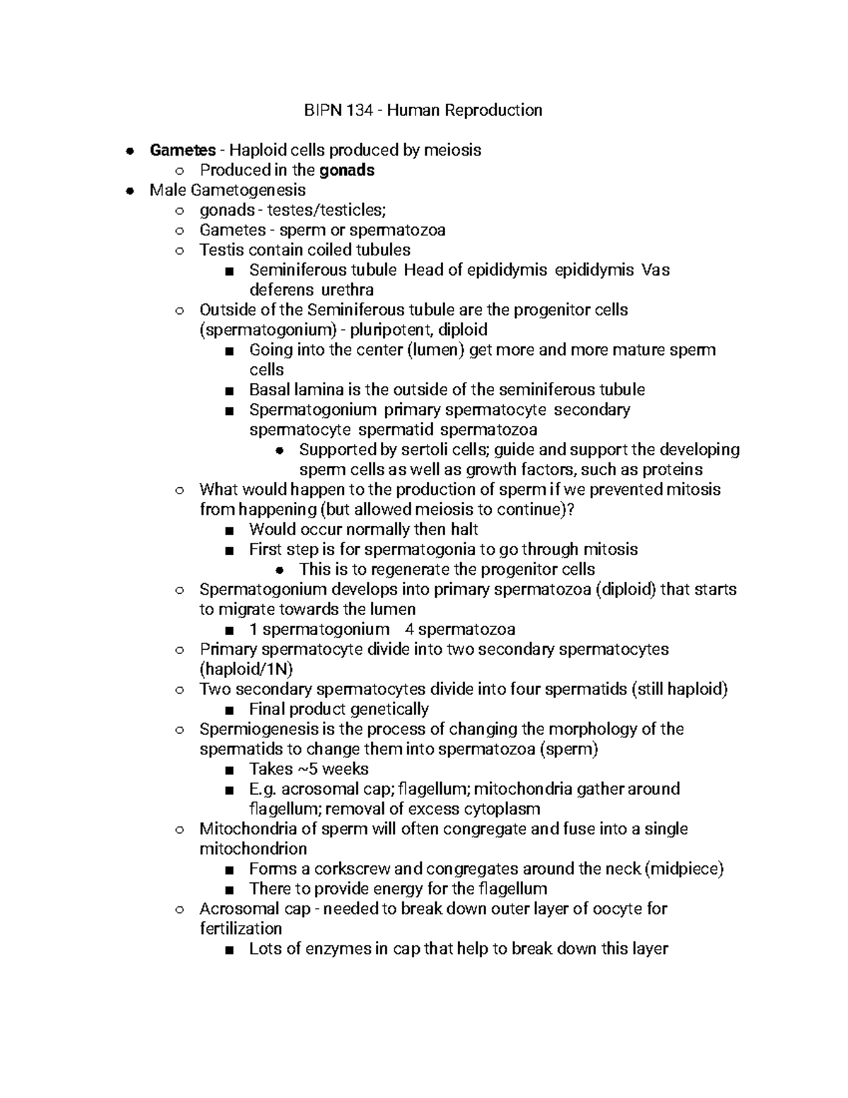BIPN 134 Notes - 39 pages of everything that was said in lecture and ...