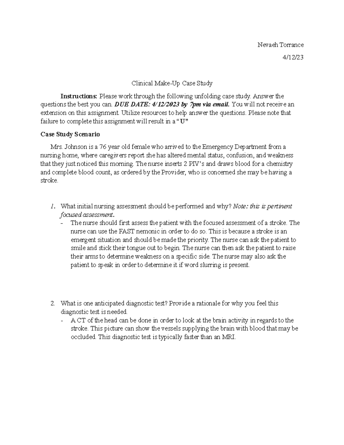 clinical makeup case study assignment