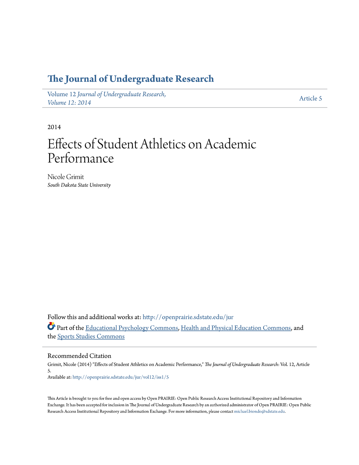 research paper on athletic performance