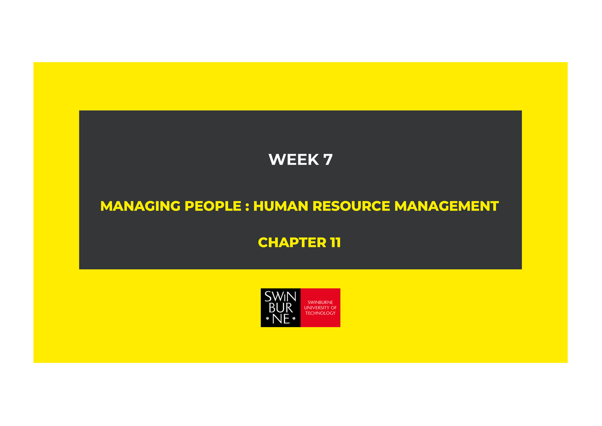 Topic 7 Managing People-1 - ####### MANAGING PEOPLE : HUMAN RESOURCE ...