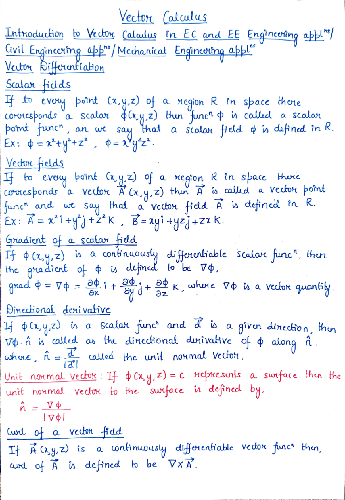 Vector Calculus - Intnoducion to Vekoy Caludus in EC and EE Enginceing ...