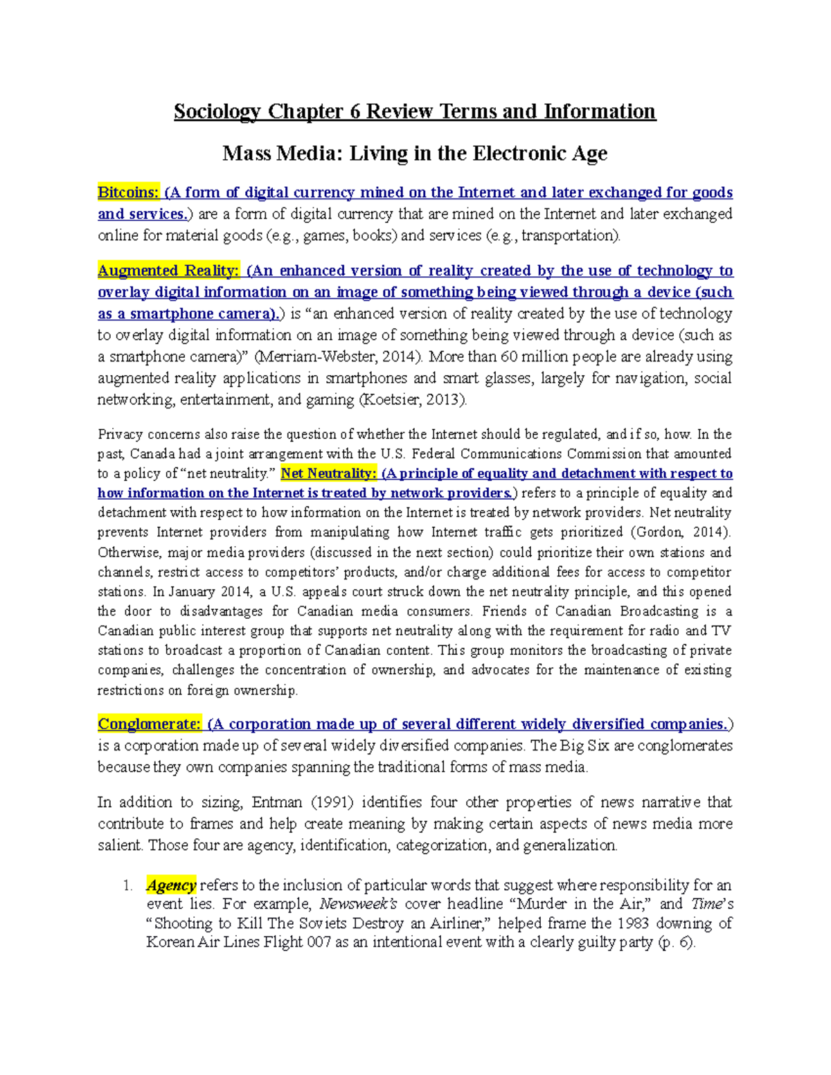 Sociology Chapter 6 Review Terms and Information - Sociology Chapter 6 ...