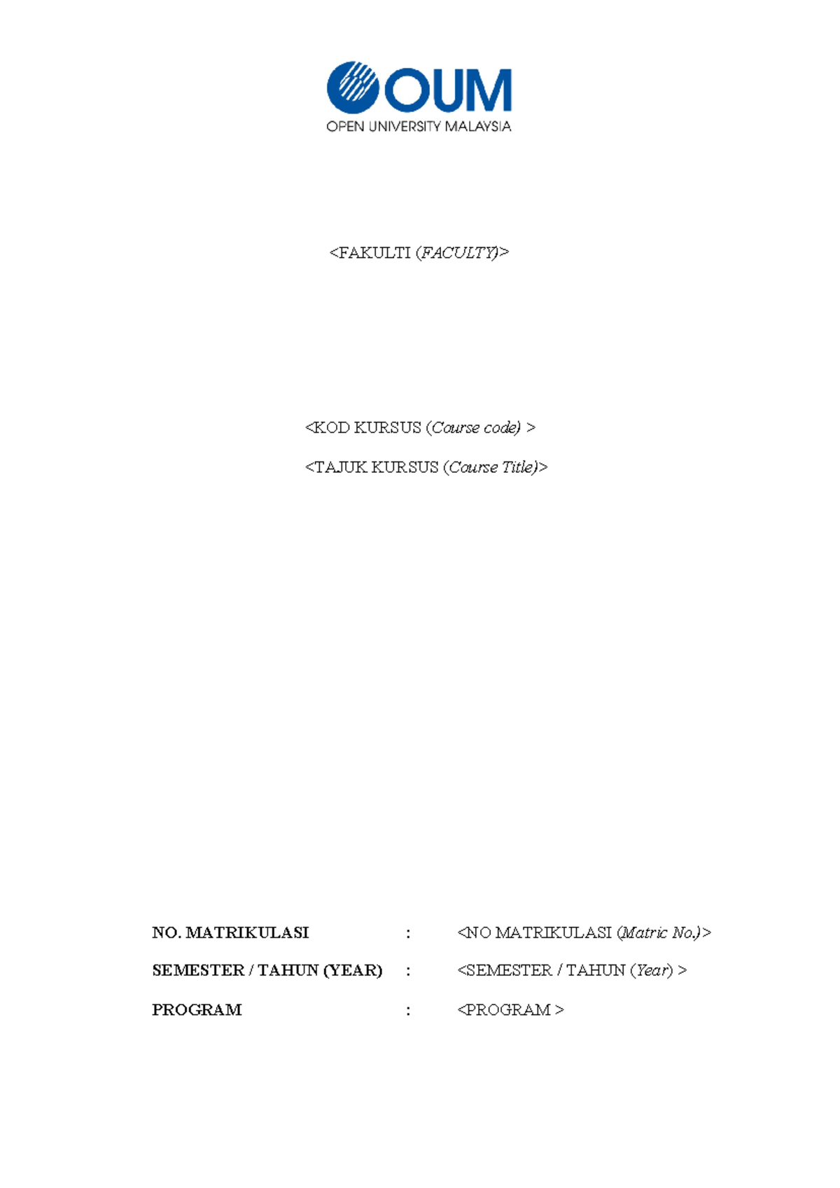 Contoh Template Assignment