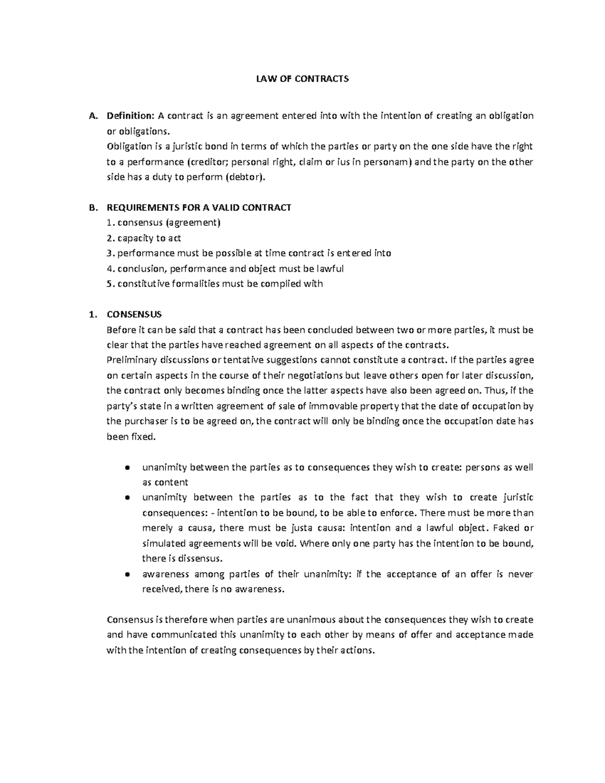 2. Law of Contracts These are for studying purposes. LAW OF