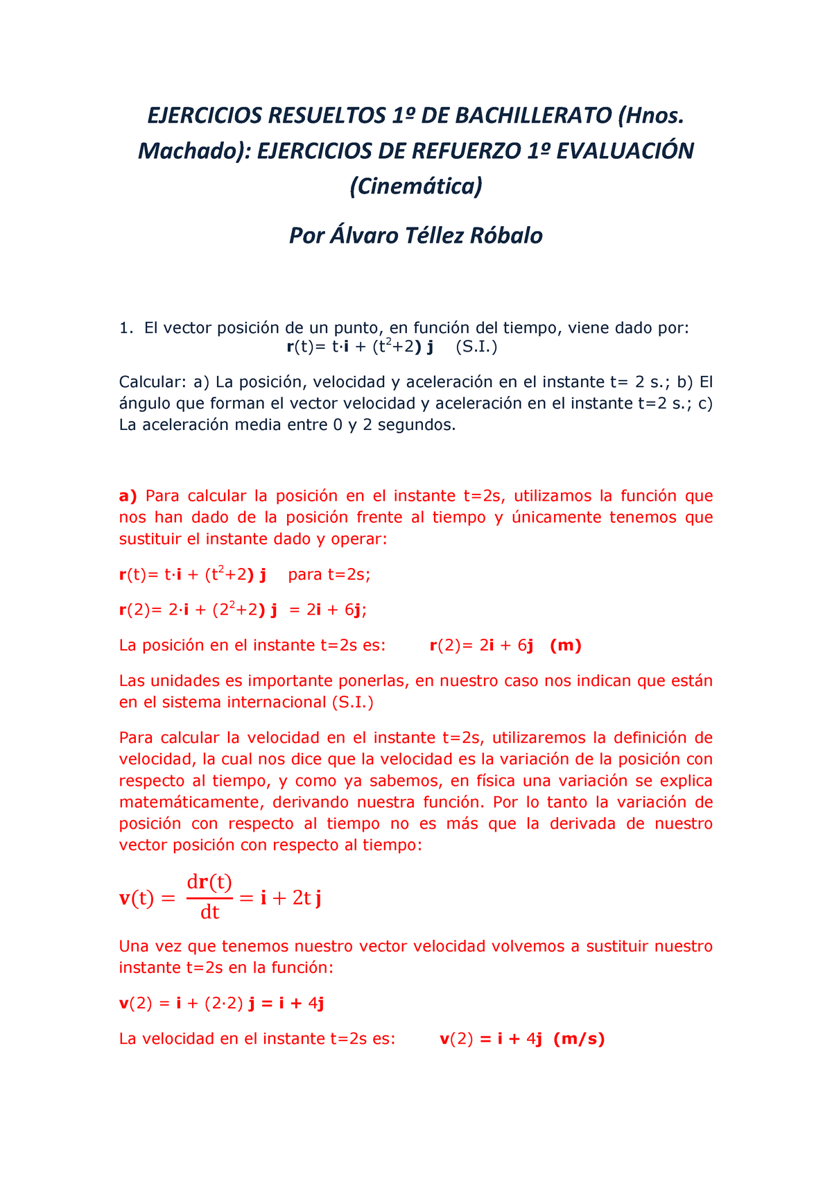 Cinematica 18 - Movimiento Lineal - EJERCICIOS RESUELTOS 1º DE ...