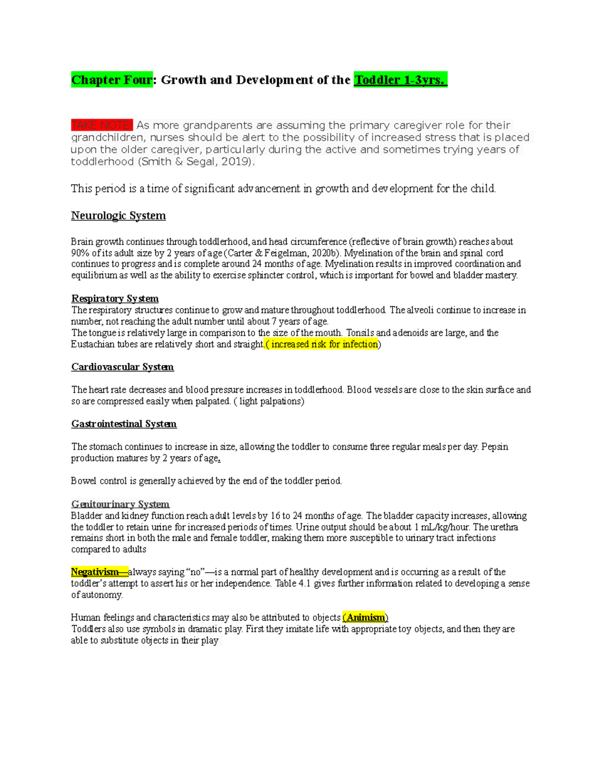 Chapter Four-ten Study guide - Chapter Four: Growth and Development of ...