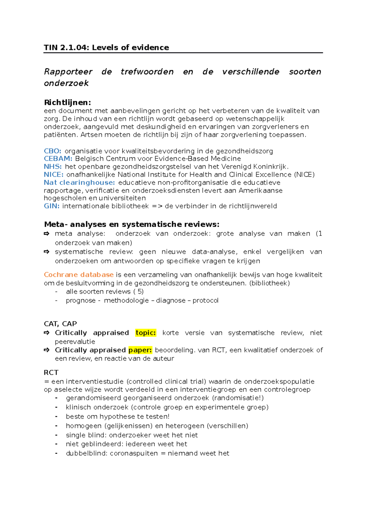 OG-4OG 4 Levels of evidence part 5 - TIN 2.1: Levels of evidence ...