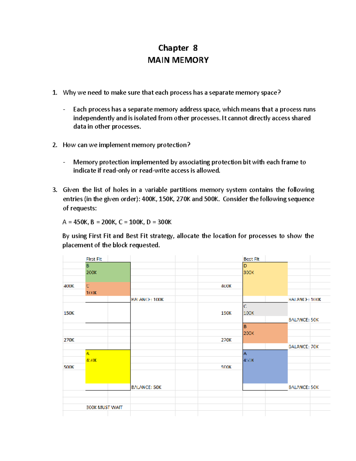 Questions Chapter 8 Main Memory - subjective (NUR Iffah Malihah Binti ...